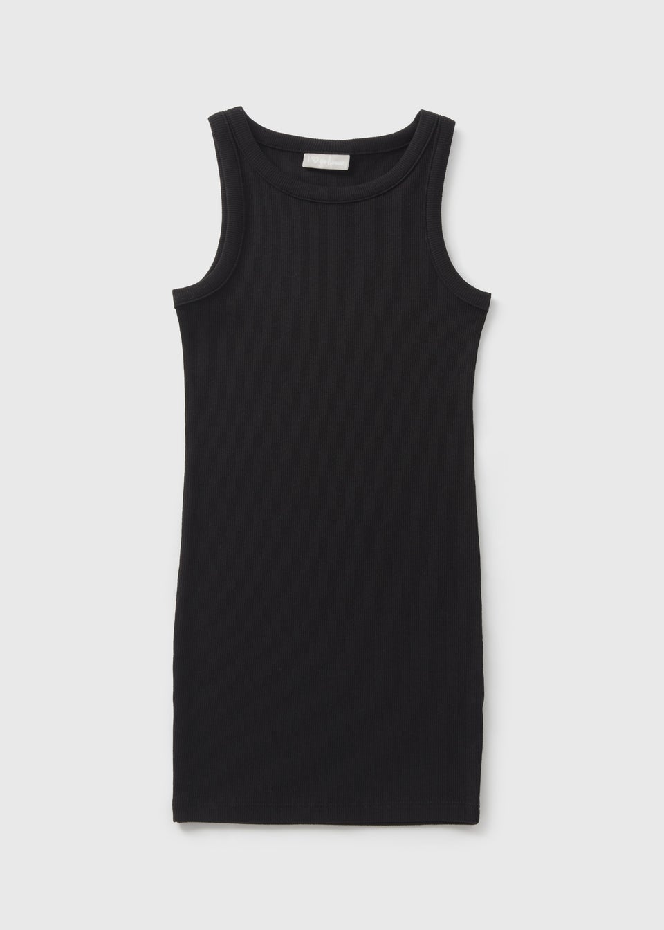 Girls Black Ribbed Dress (7-15yrs)