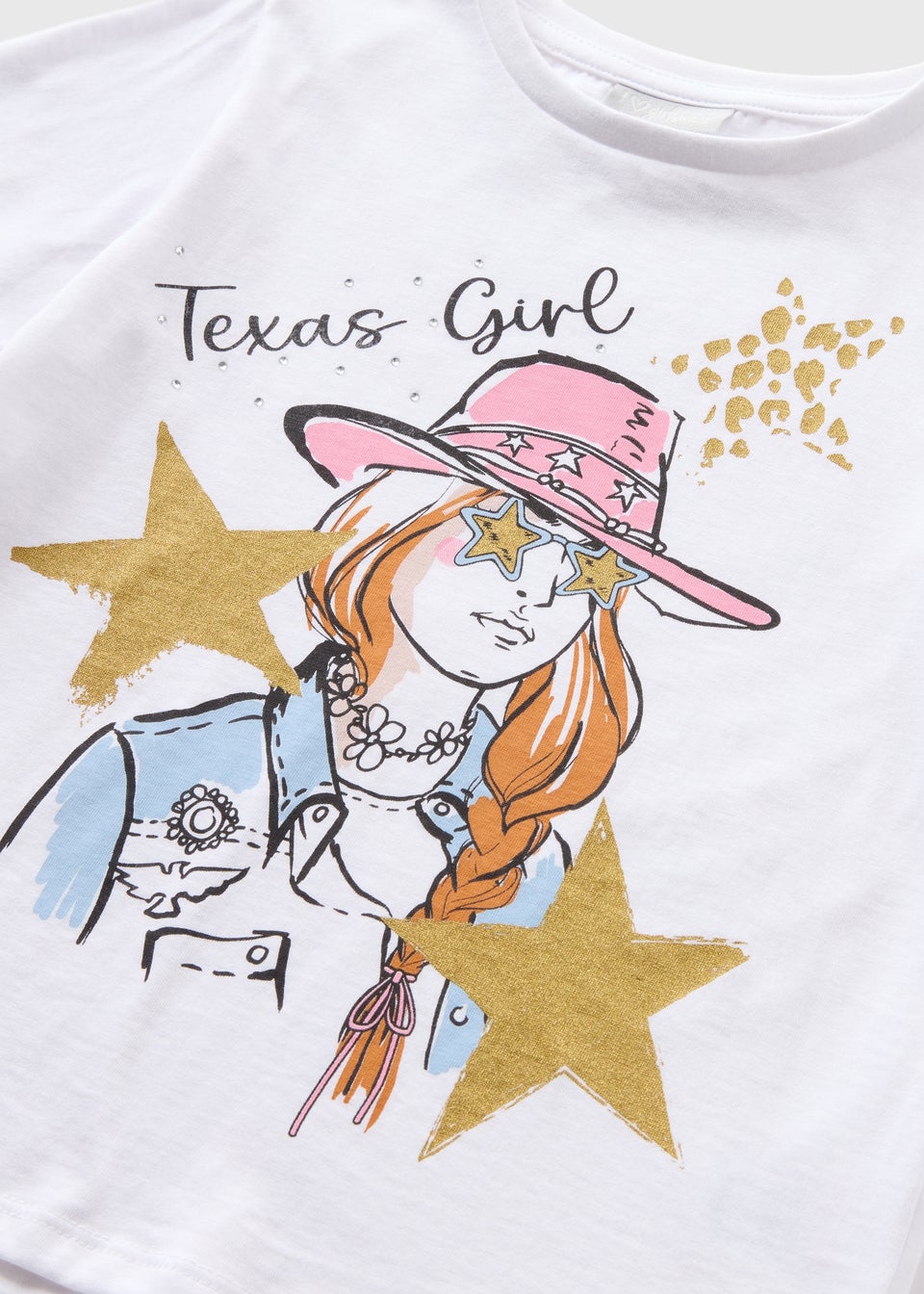 Girls White Texas Girl T-Shirt (7-15yrs)