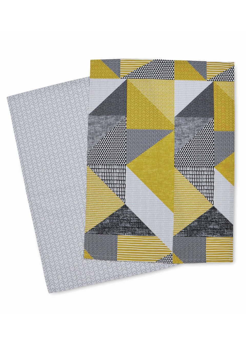 Catherine Lansfield Ochre Larsson Geo Cotton Kitchen Towel Pack of 4 (50x75 cm)