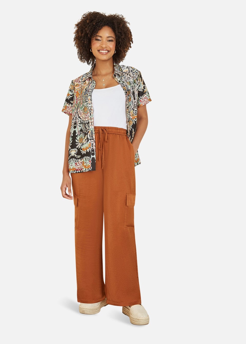 Yumi Orange Cargo Trousers Matalan