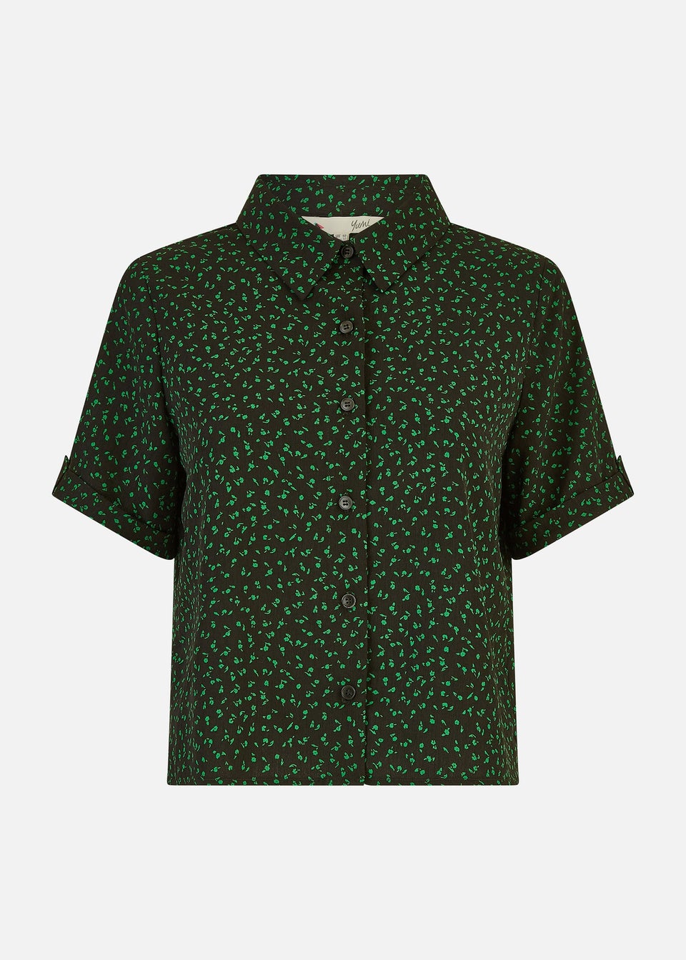 Yumi Black Ditsy Print Shirt