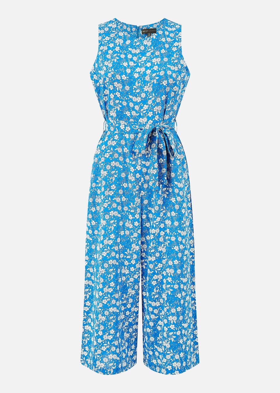 Mela Blue Ditsy Print Culotte Jumpsuit