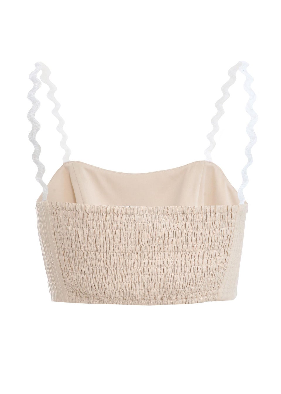 Quiz Stone Wavy Trim Crop Top