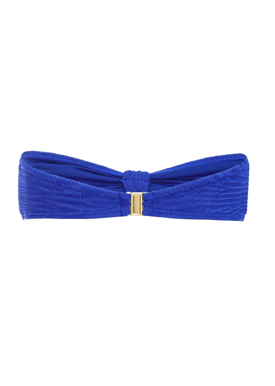 Quiz Blue Crinkle Bandeau Bikini Top