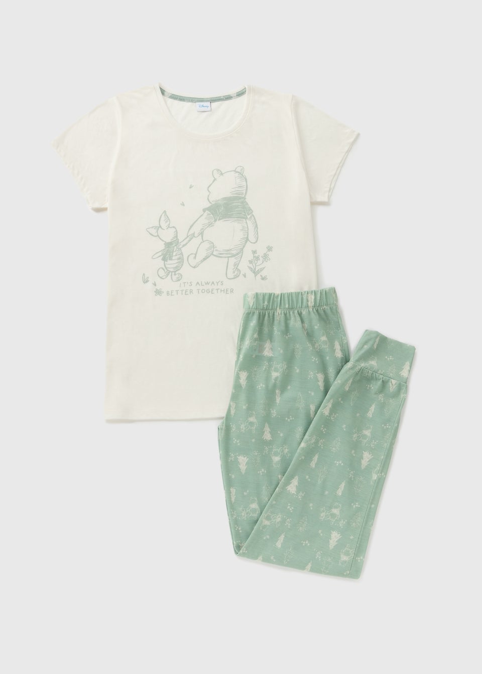 Winnie The Pooh Cream Top & Bottom Pyjama Set