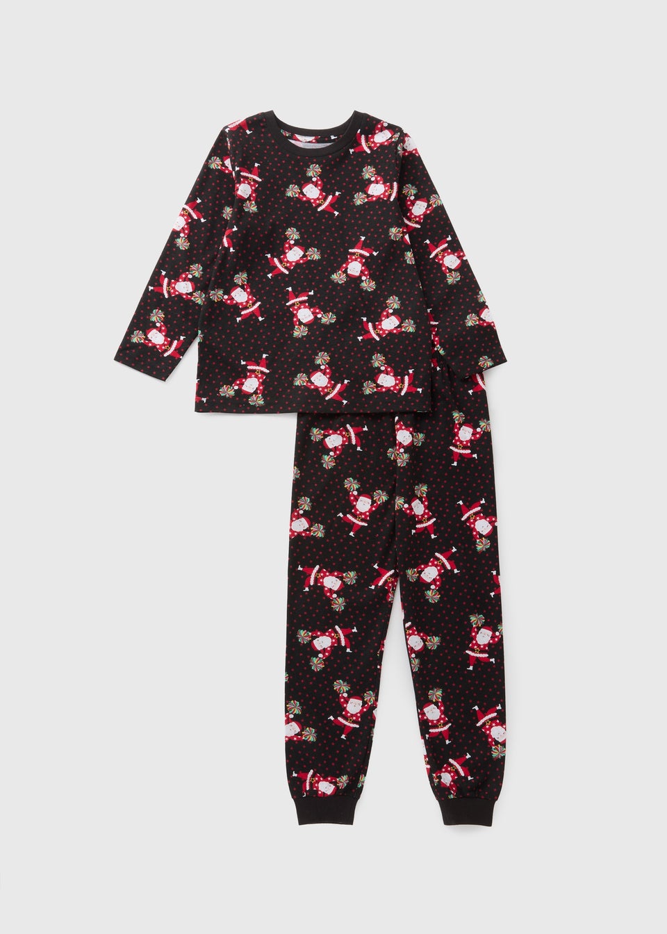 Joyful Kids Black Dancing Santa Pyjama Set 1 13yrs