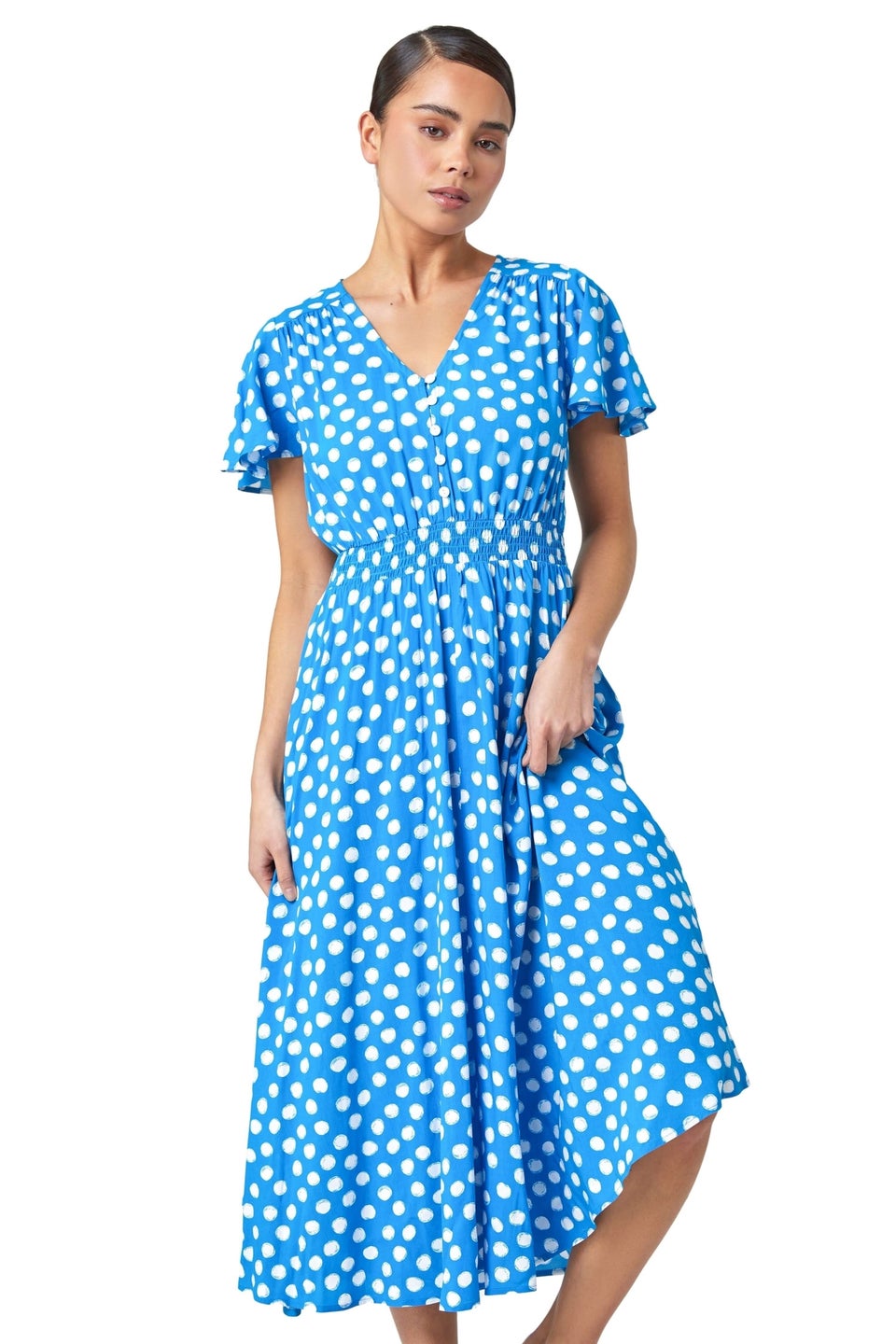 Light blue spotty dress hotsell