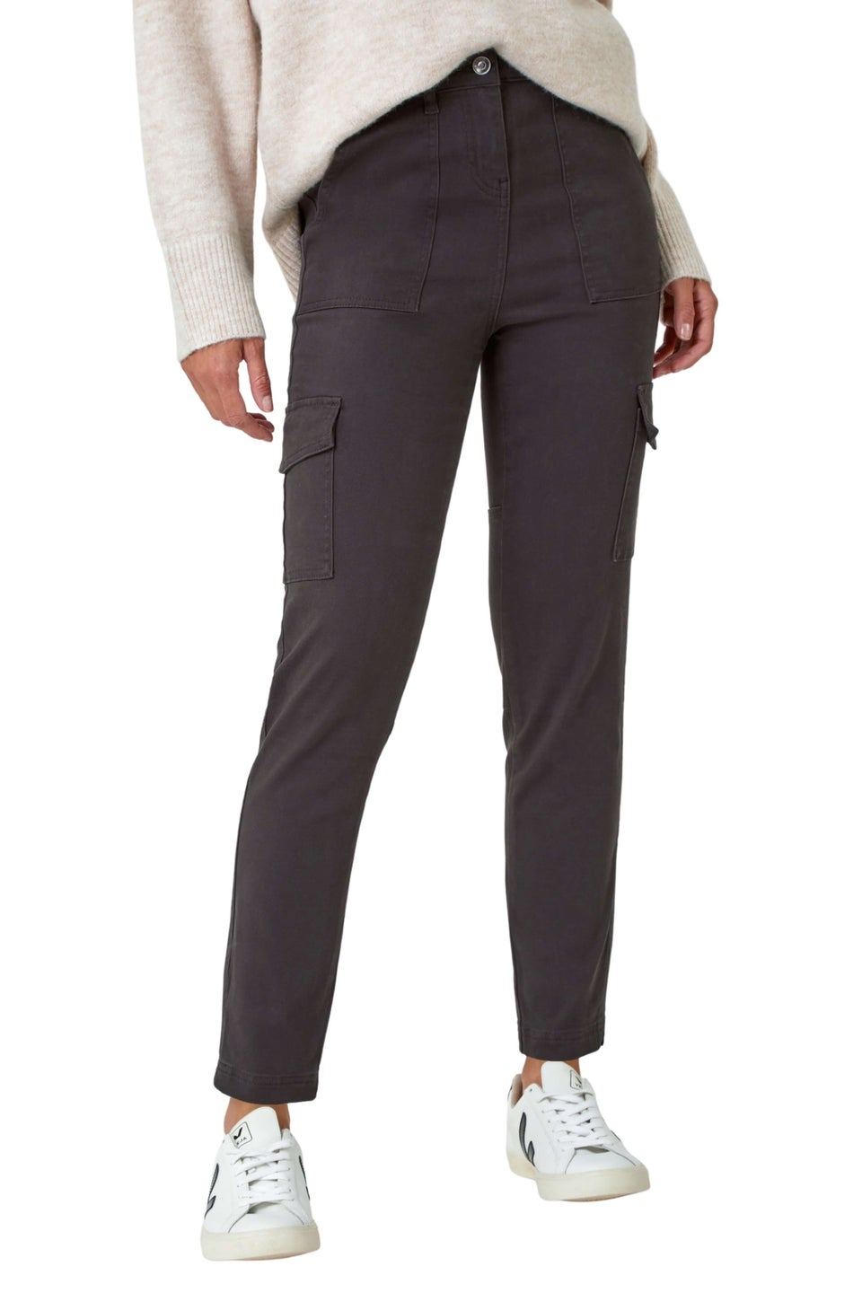 Roman Charcoal Cotton Blend Cargo Stretch Jegging Matalan