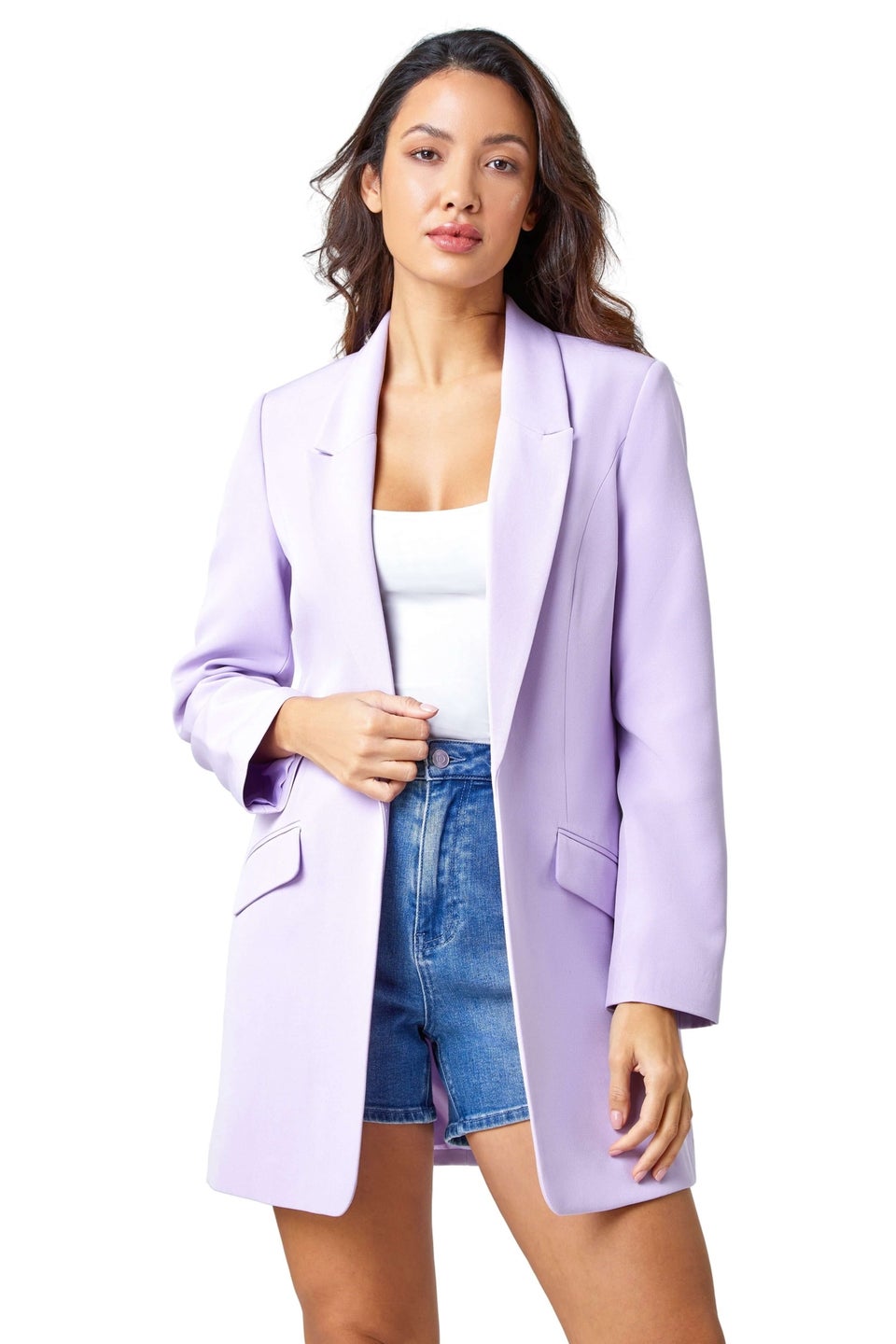 Roman Lilac Longline Blazer Jacket Matalan