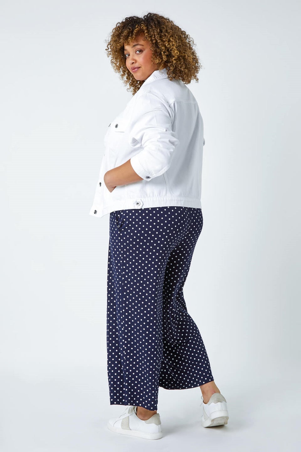 Roman White Curve Mid Wash Denim Jacket Matalan