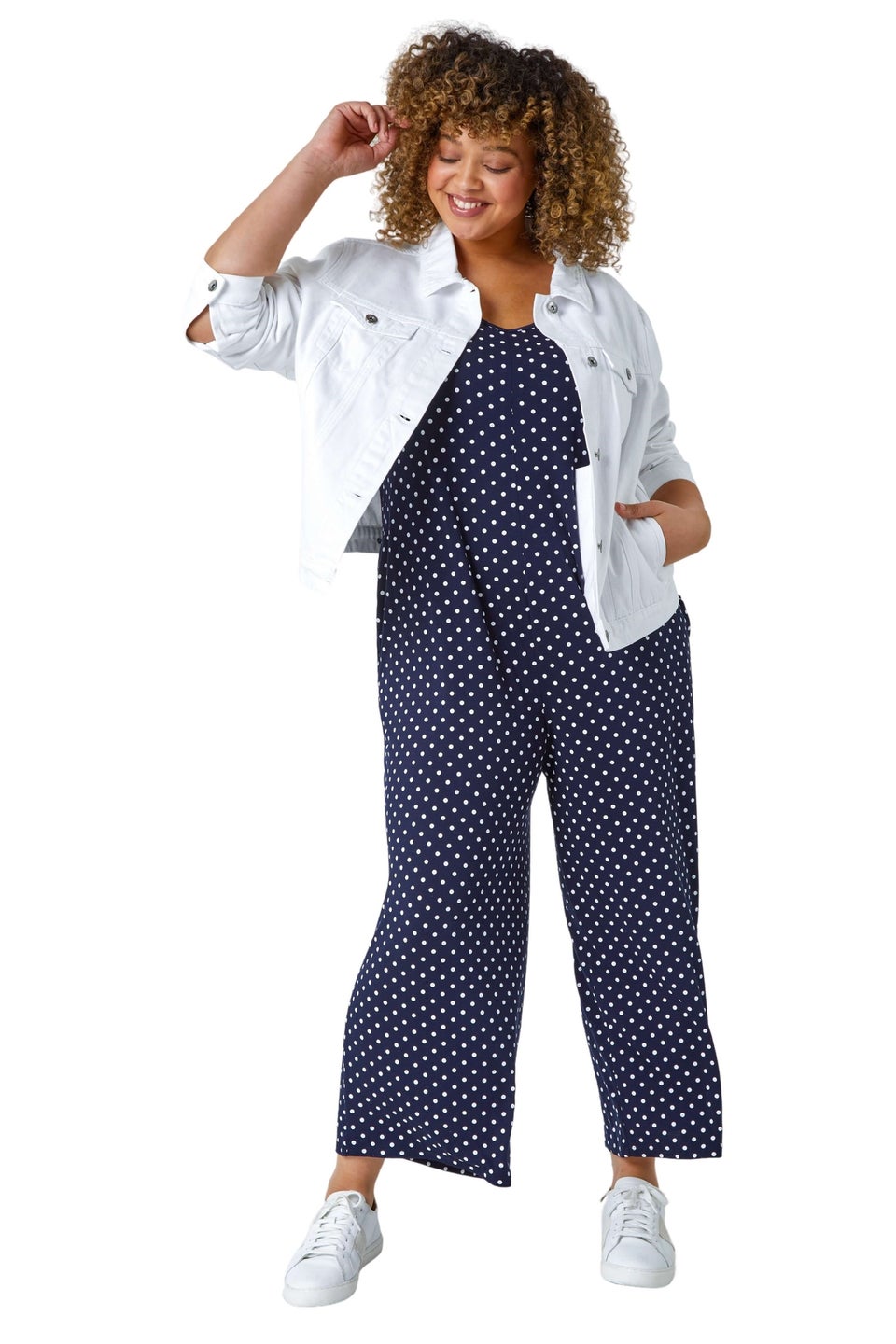 Roman white denim jacket top
