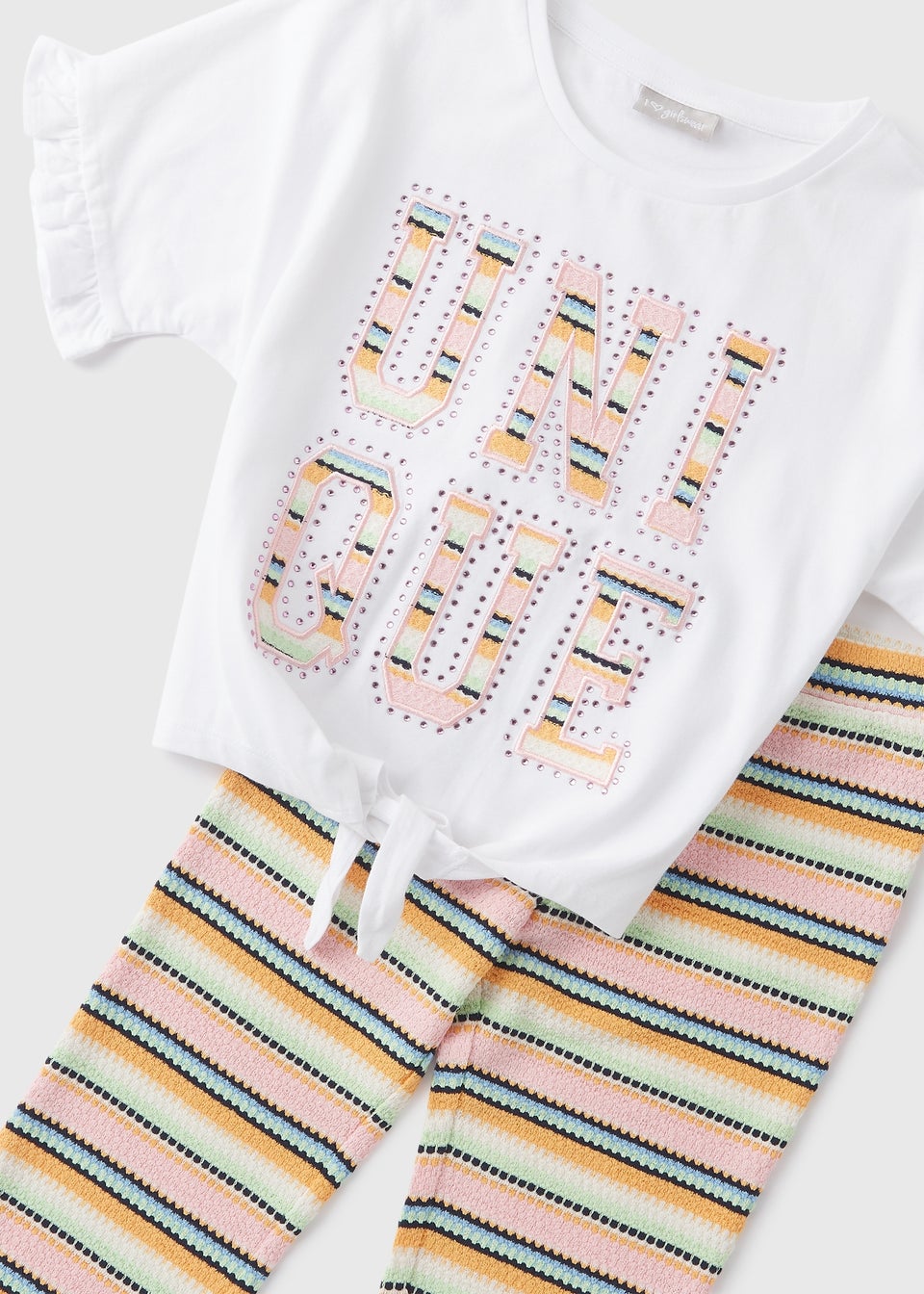 Girls White Top & Trousers Set (7-13yrs)