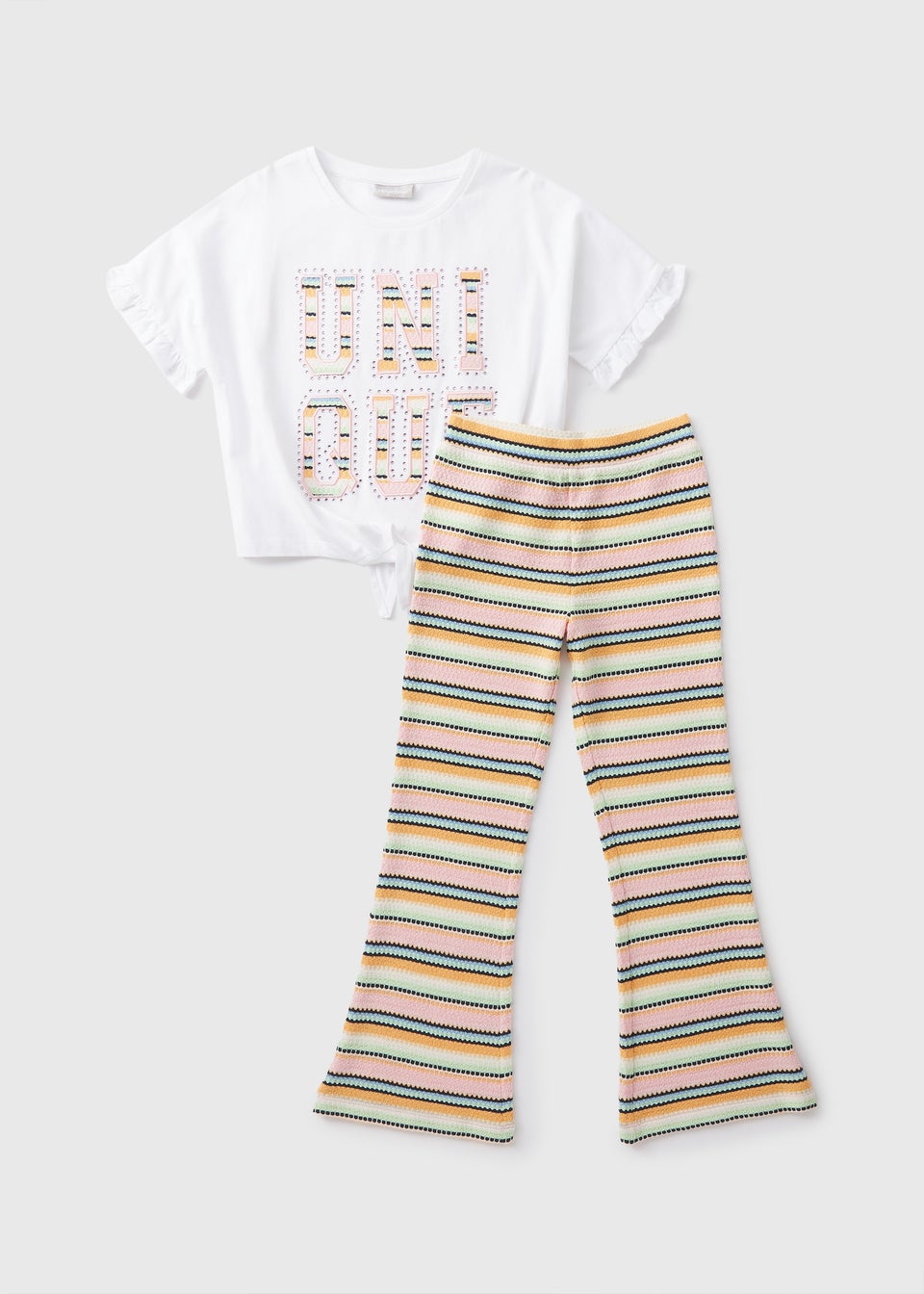 Girls White Top & Trousers Set (7-13yrs)