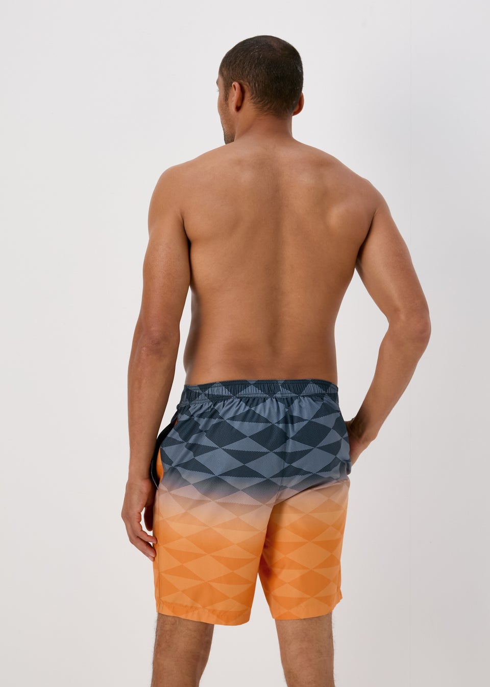 Black and Orange Ombre Swimshorts