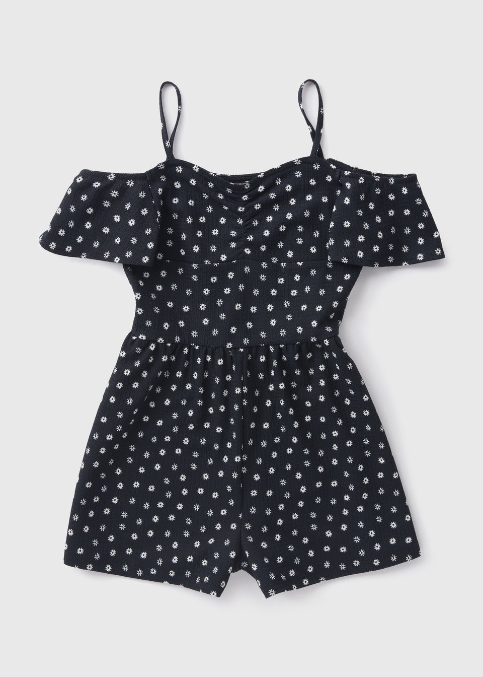 Girls Black Floral Playsuit 7 13yrs Matalan