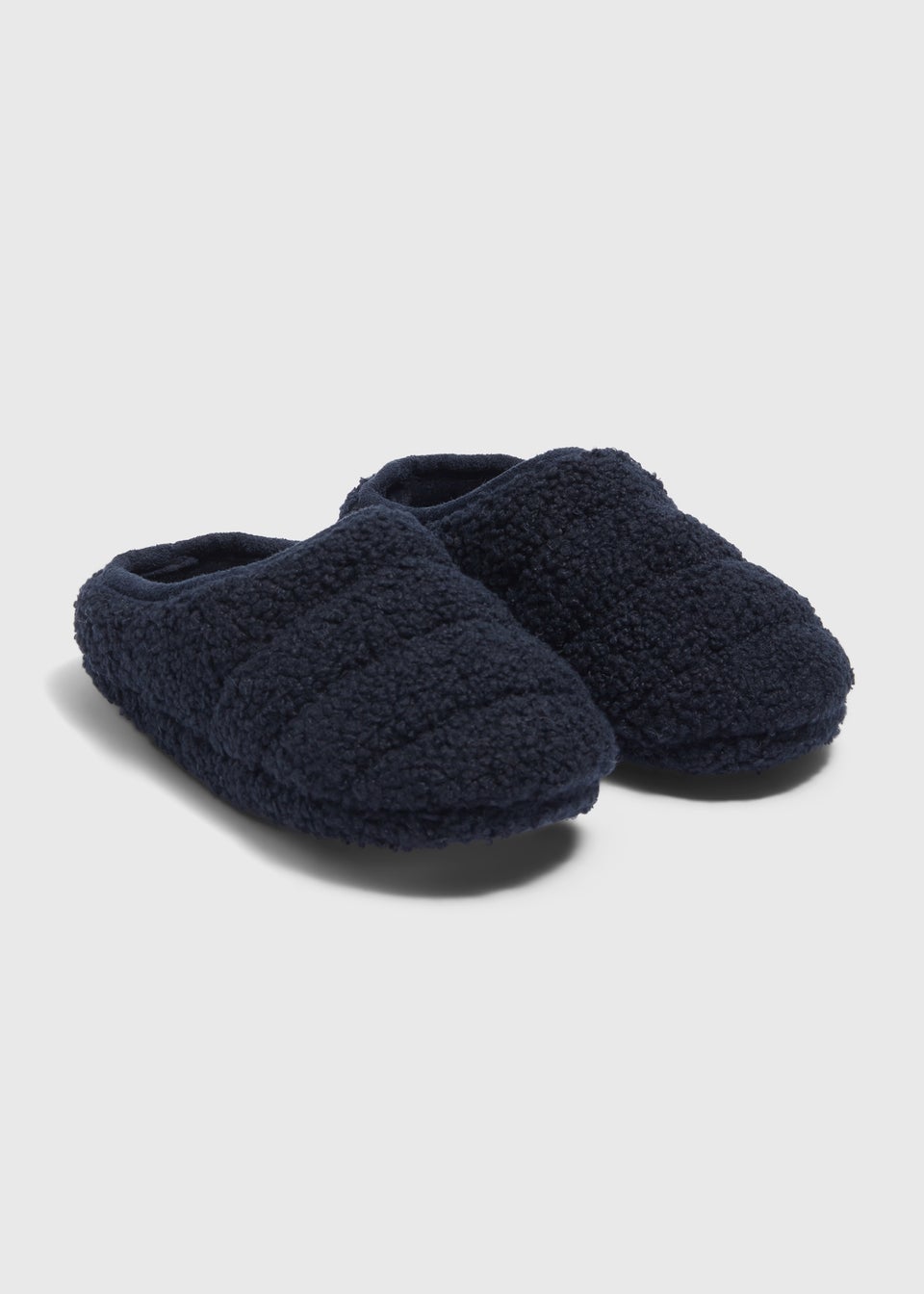Kids Navy Borg Mule Slippers Younger 10 Older 6 Matalan