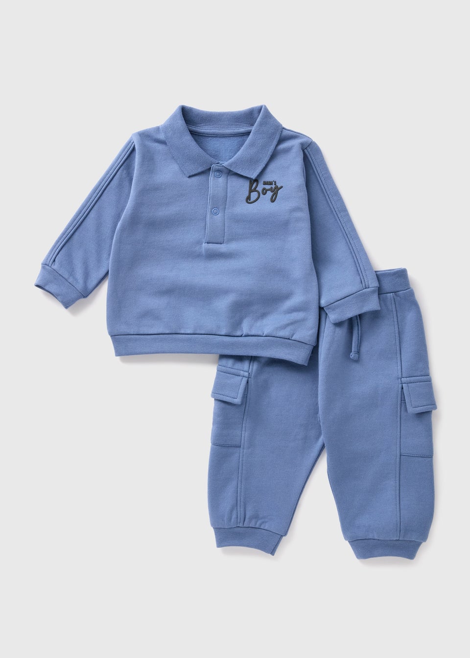 Baby Blue Mama s Boy Polo Joggers Set Newborn 23mths Matalan