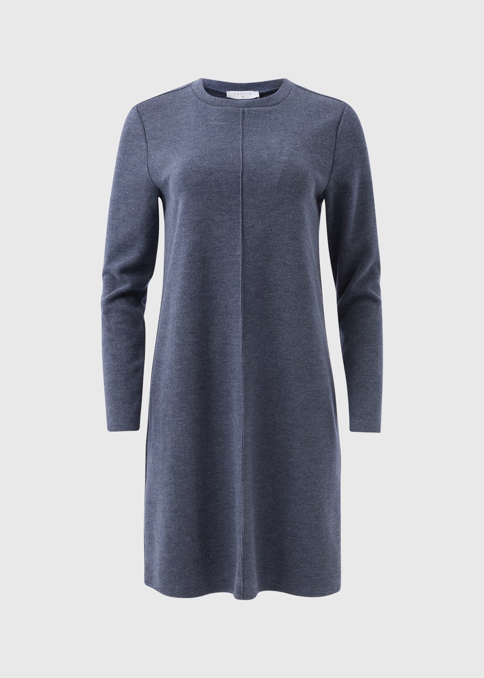Navy Ribbed Sweater Dress