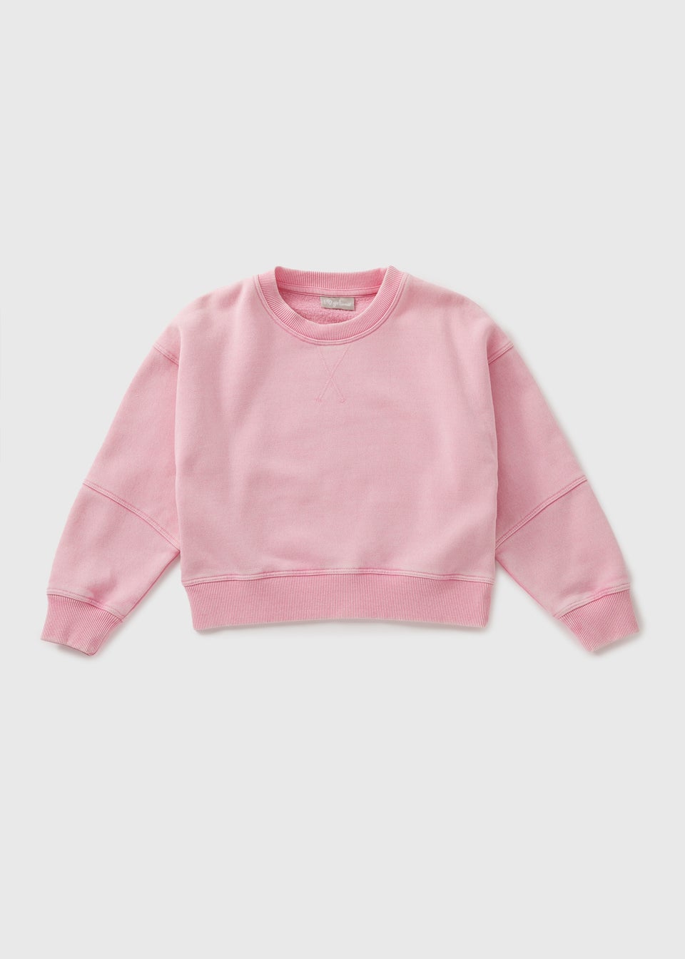 Girls Pink Acid Wash Sweatshirt 7 15yrs