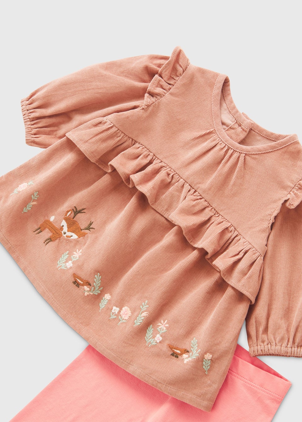 Girls Taupe Autumn Top & Leggings Set (Newborn-23mths)