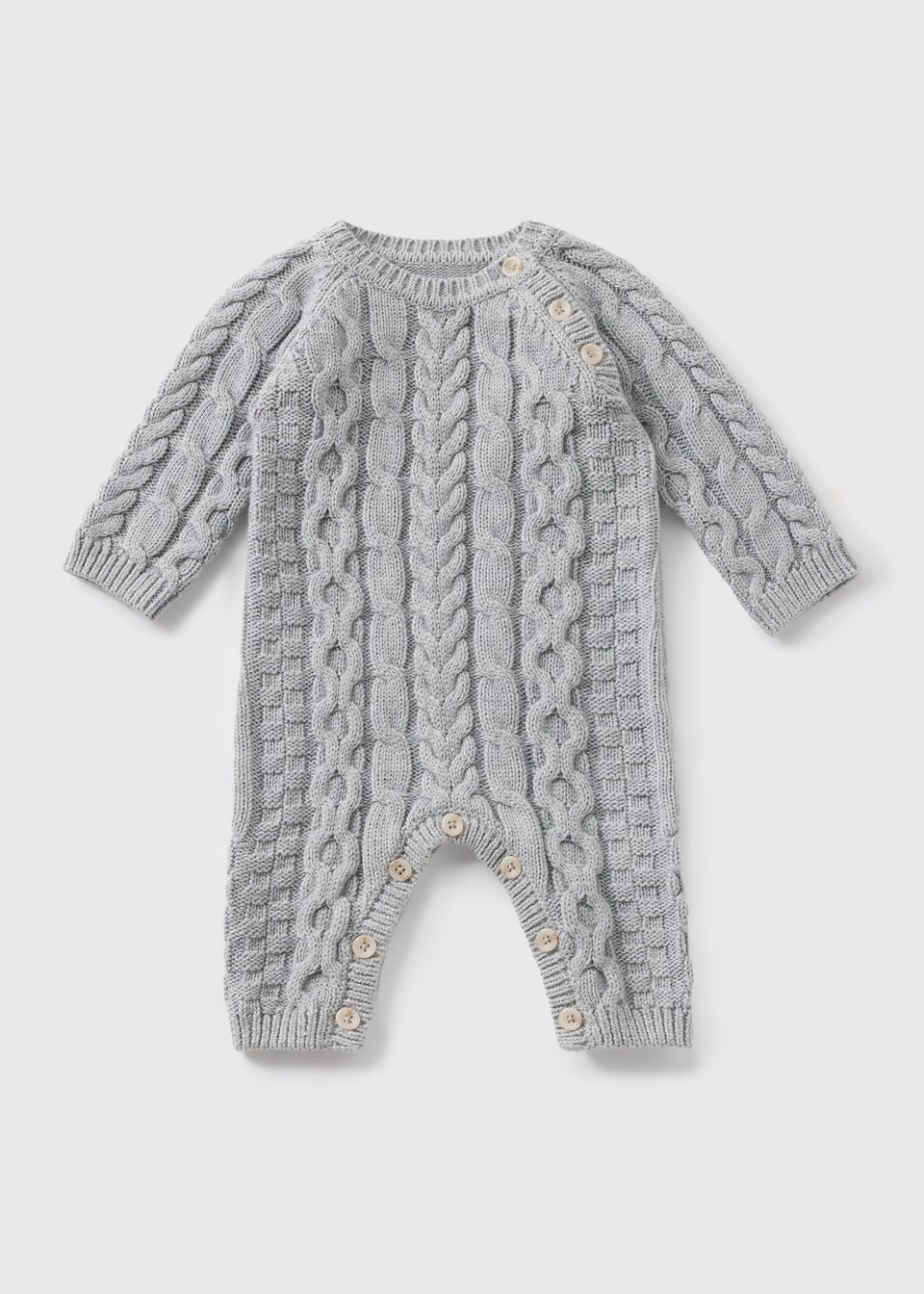 Baby Grey Cable Knit Romper Newborn 23mths Matalan