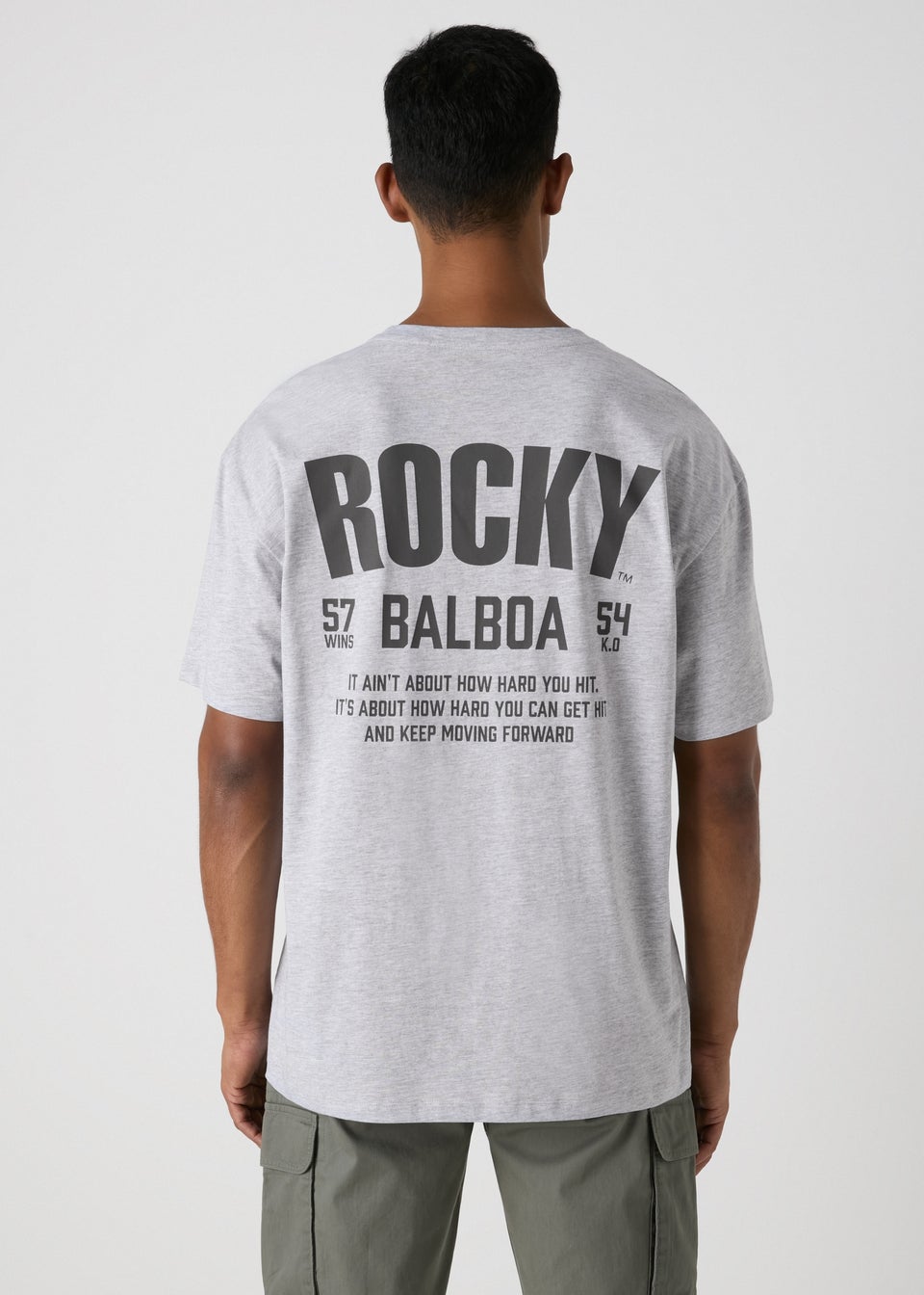 Rocky Grey Slogan T Shirt