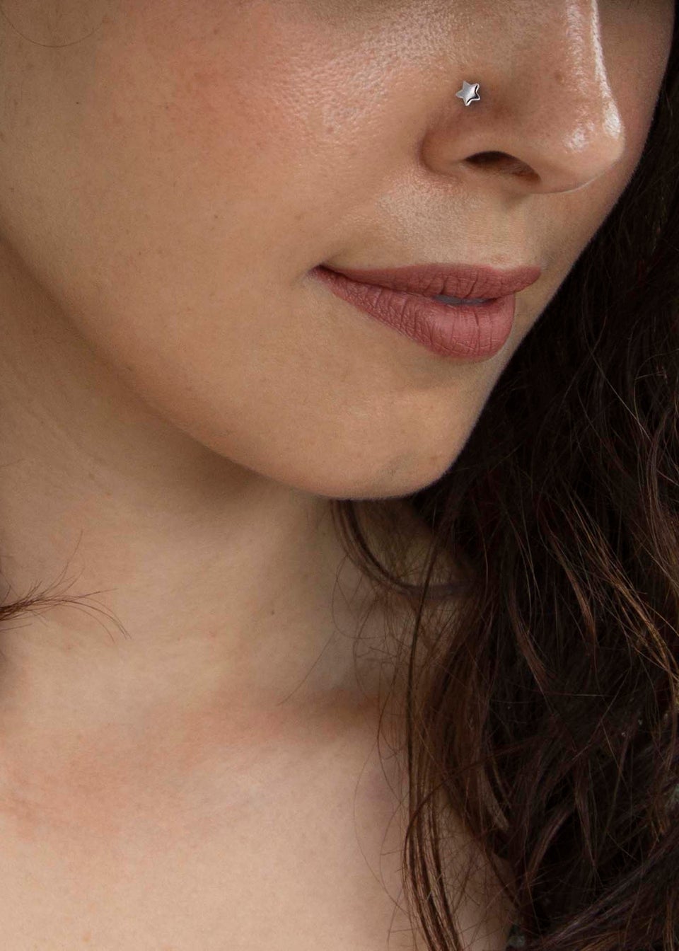 Golden Moments Sterling Silver Polished Star Nose Stud