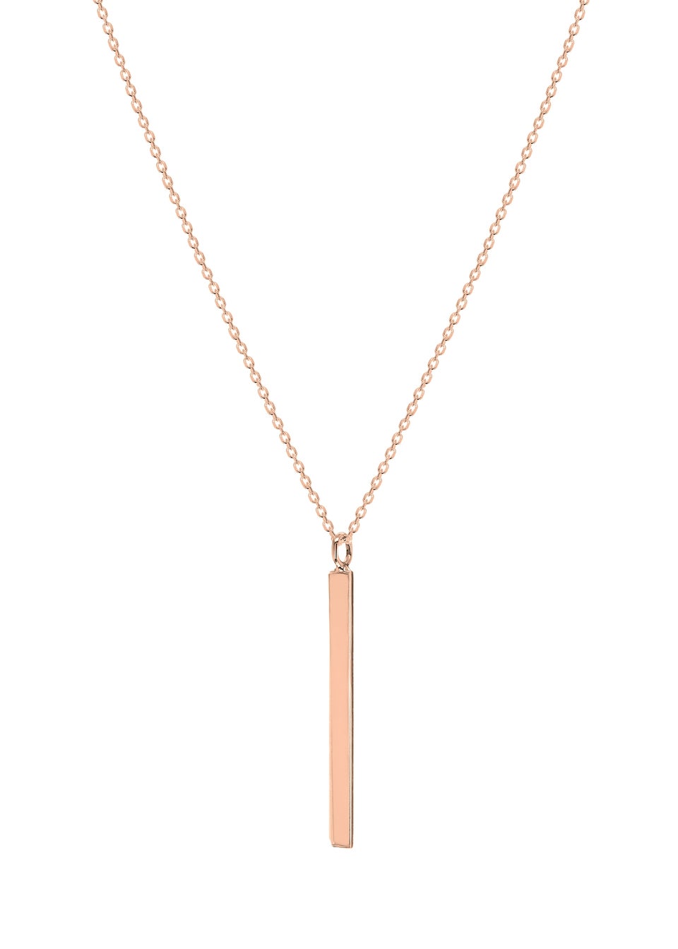 Golden Moments Rose Gold Plated Vertical Bar Necklace