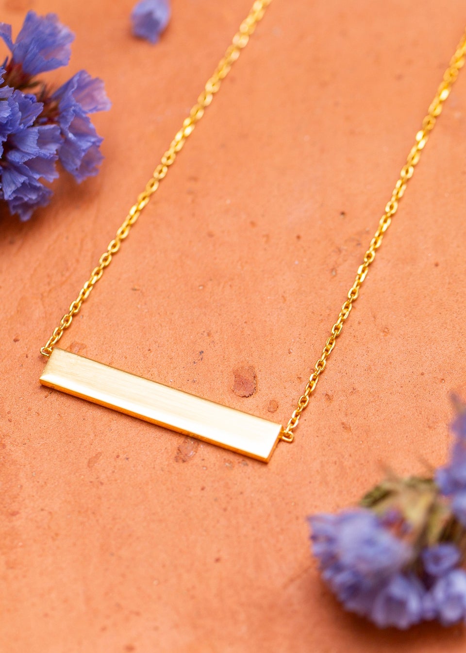 Golden Moments Yellow Gold Plated Horizontal-Bar Necklace