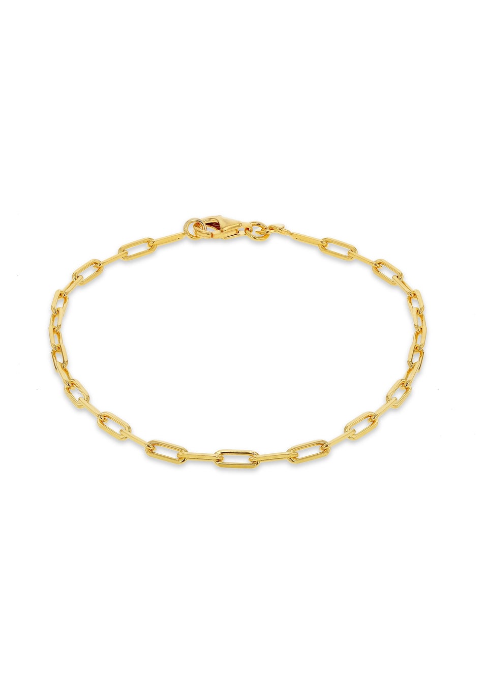 Golden Moments Sterling Silver Gold Plated Paper Chain Bracelet
