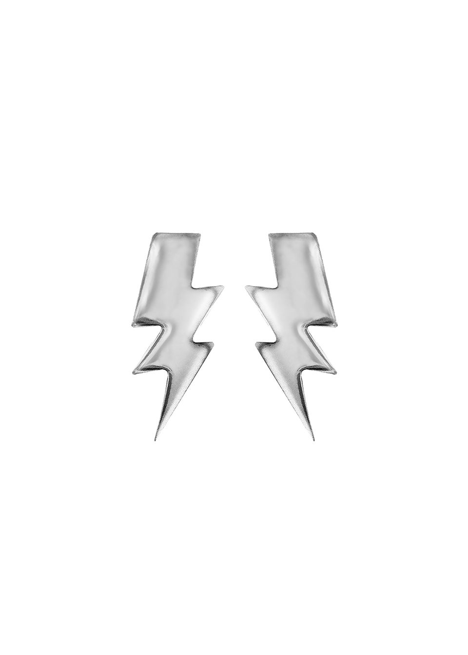 Golden Moments Sterling Silver Lightning Bolt Stud Earrings