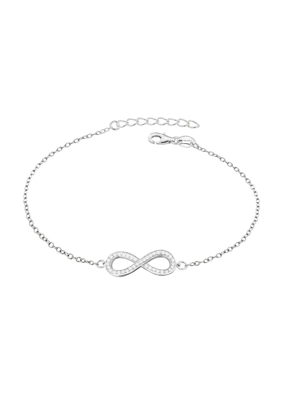 Golden Moments Sterling Silver CZ Infinity Bracelet Matalan