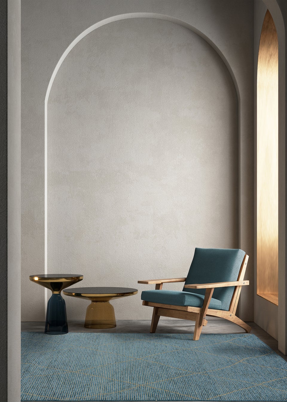 Asiatic Mulberry Teal Blue Rug