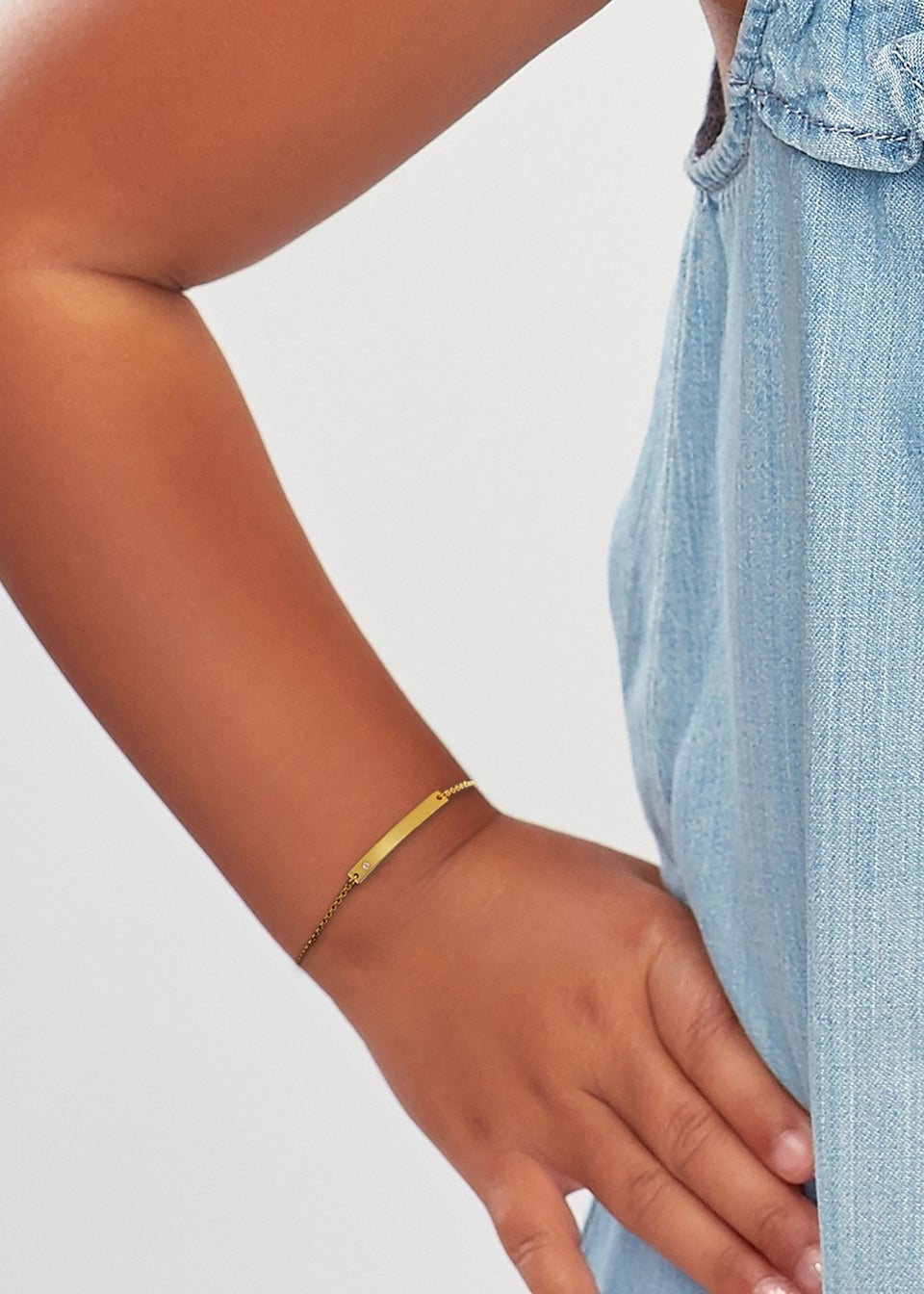 Golden Moments Gold Plated ID Bar November Birthstone CZ Bracelet