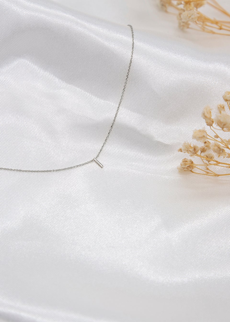 Golden Moments Sterling Silver 'I' Initial  Necklace