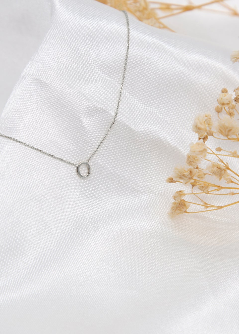Golden Moments Sterling Silver 'O' Initial  Necklace