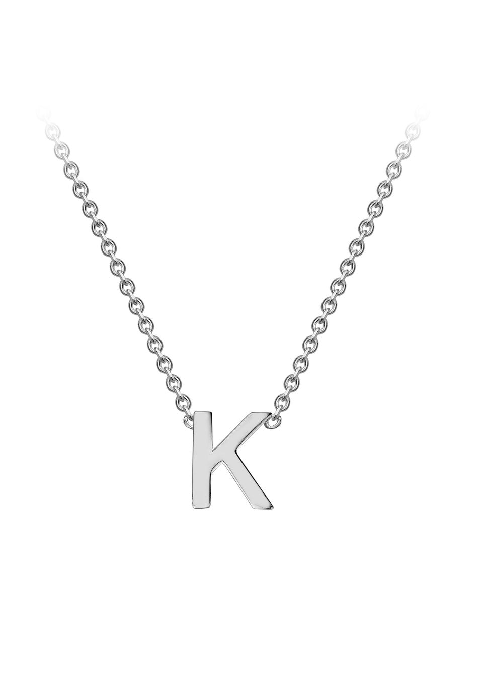 Golden Moments Sterling Silver 'K' Initial  Necklace