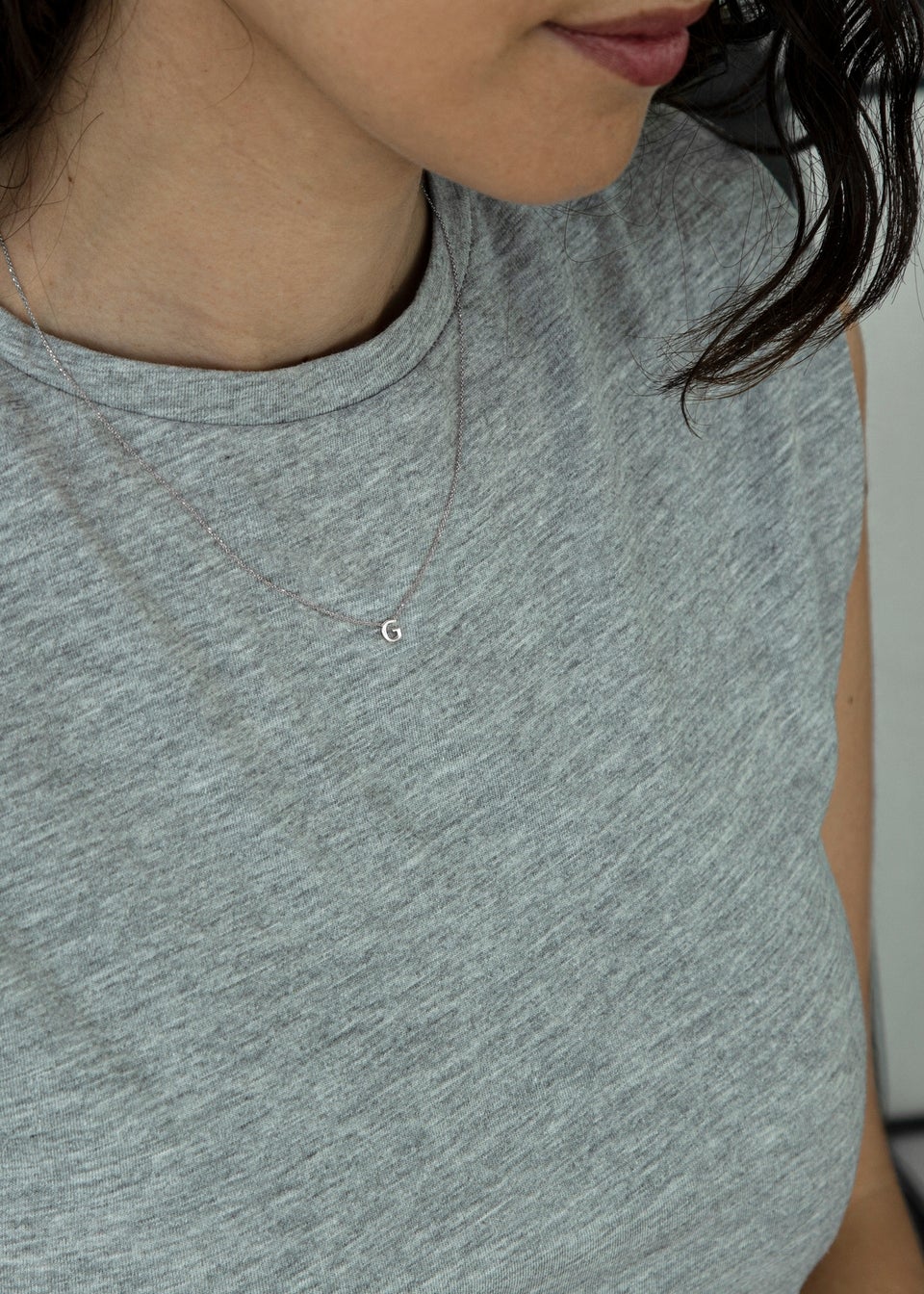 Golden Moments Sterling Silver 'G' Initial  Necklace
