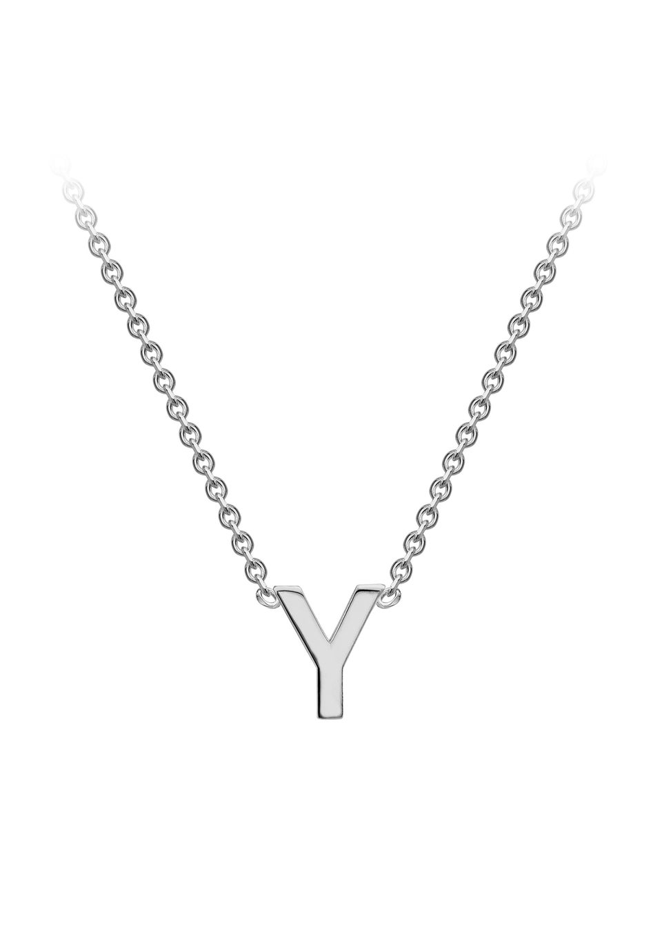 Golden Moments Sterling Silver 'Y' Initial  Necklace