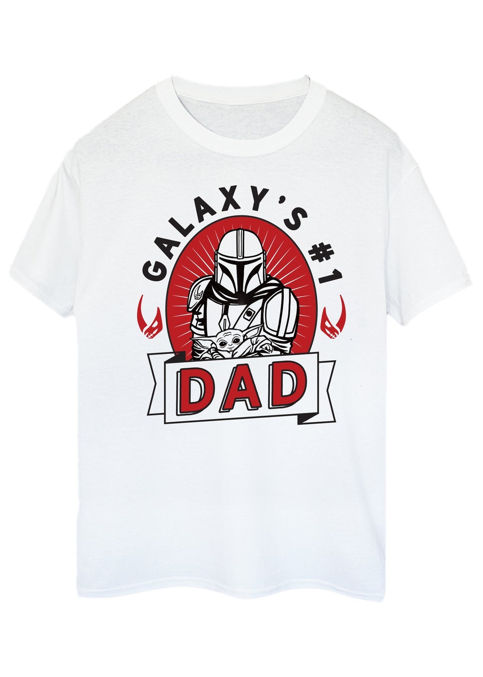 Star Wars The Mandalorian Dad Galaxy Men White T-Shirt