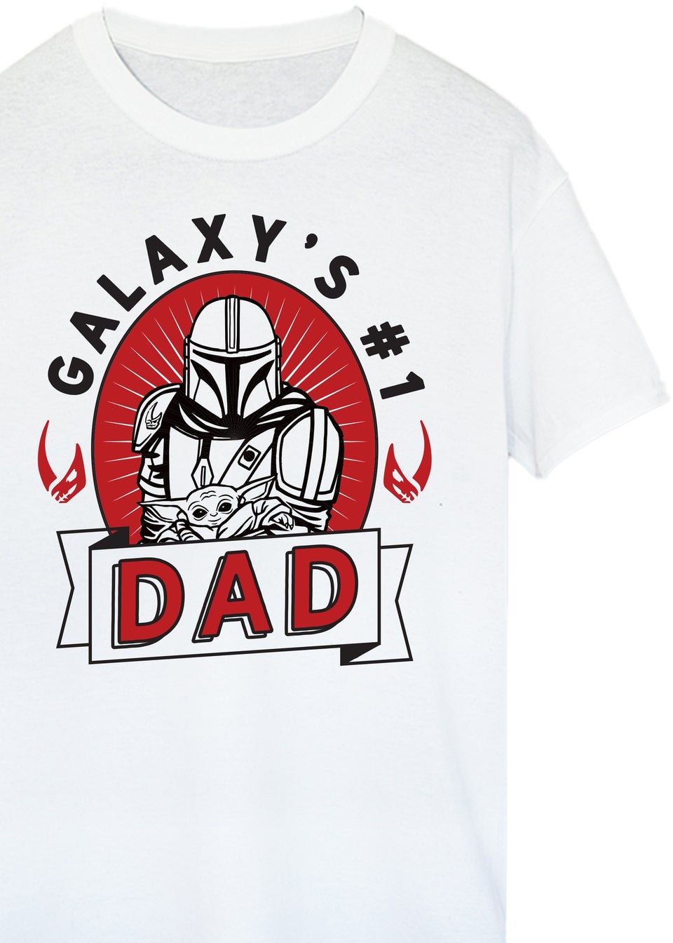 Star Wars The Mandalorian Dad Galaxy Men White T-Shirt