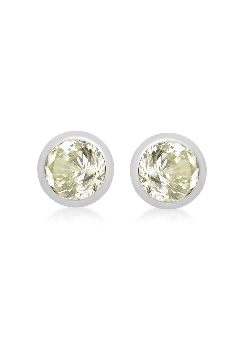 Golden Moments Sterling Silver CZ August Birthstone Stud Earrings