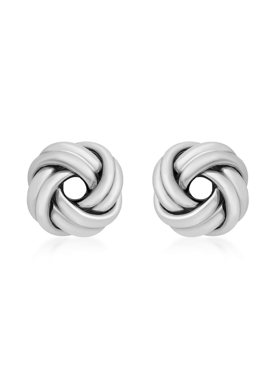 Golden Moments Sterling Silver Double-Knot Stud Earrings