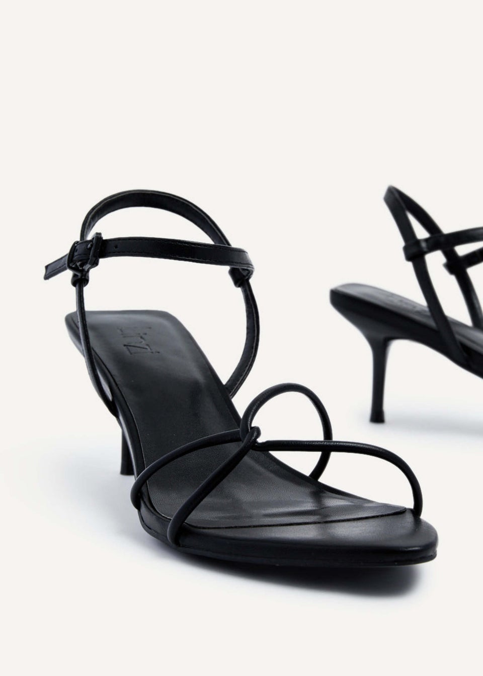 Linzi Charli Black Faux Leather Intertwined Stiletto Heel