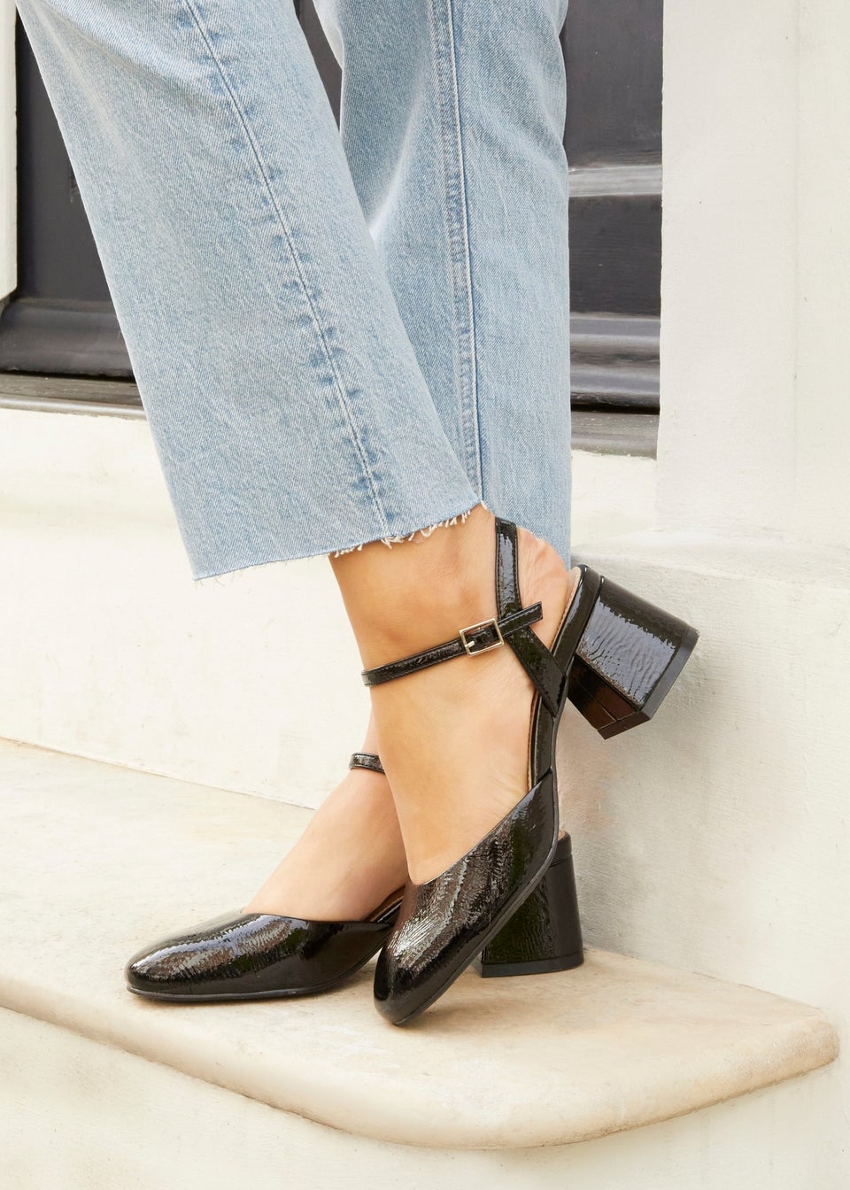 Patent leather block heels cheap