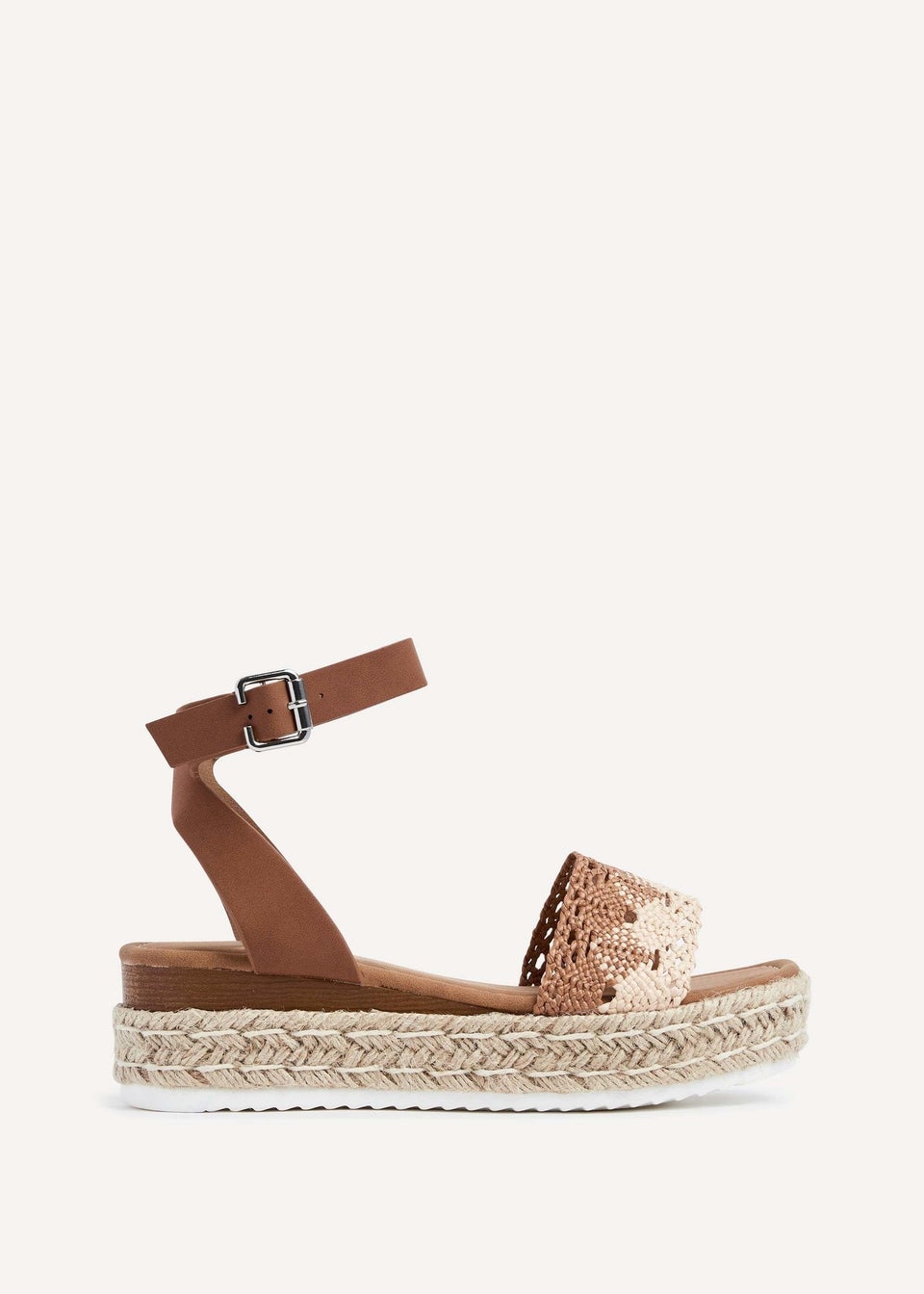 Linzi Harbour Tan Faux Nubuck Flatform Sandal