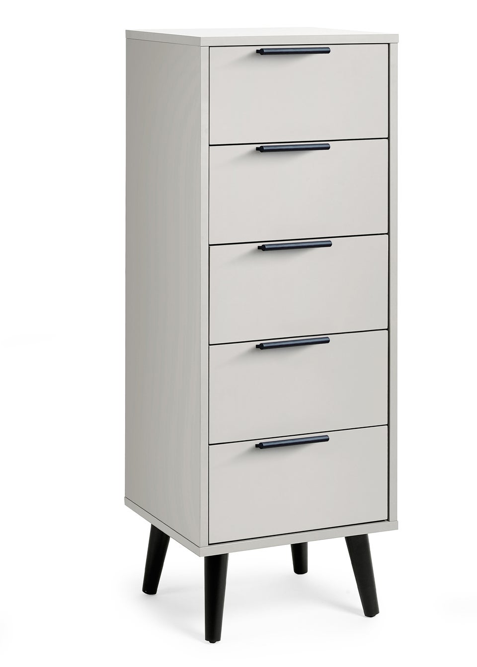 Julian Bowen Alba 5 Drawer Narrow Chest Silk Grey (120.5 x 45 x 40)