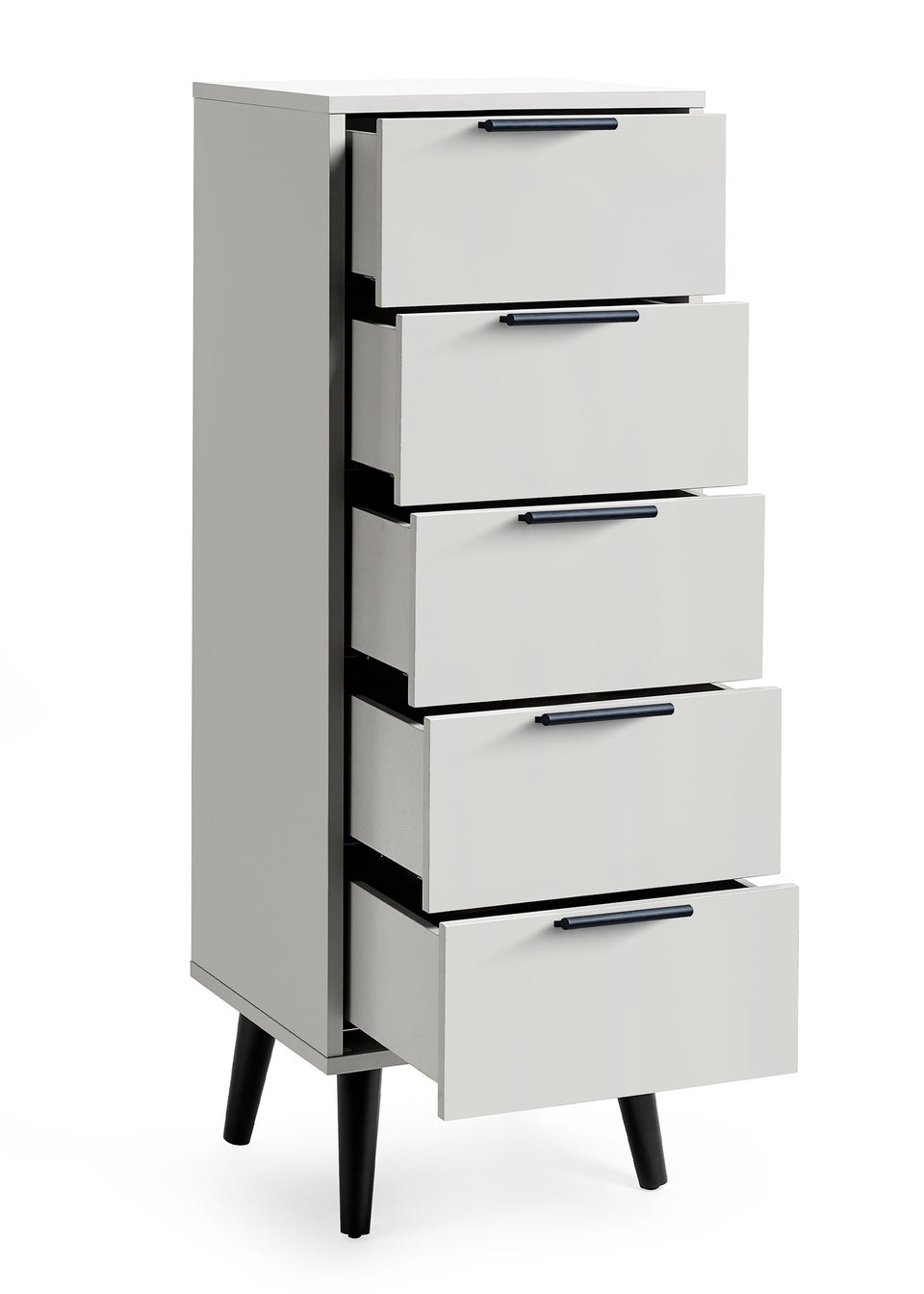 Julian Bowen Alba 5 Drawer Narrow Chest Silk Grey (120.5 x 45 x 40)