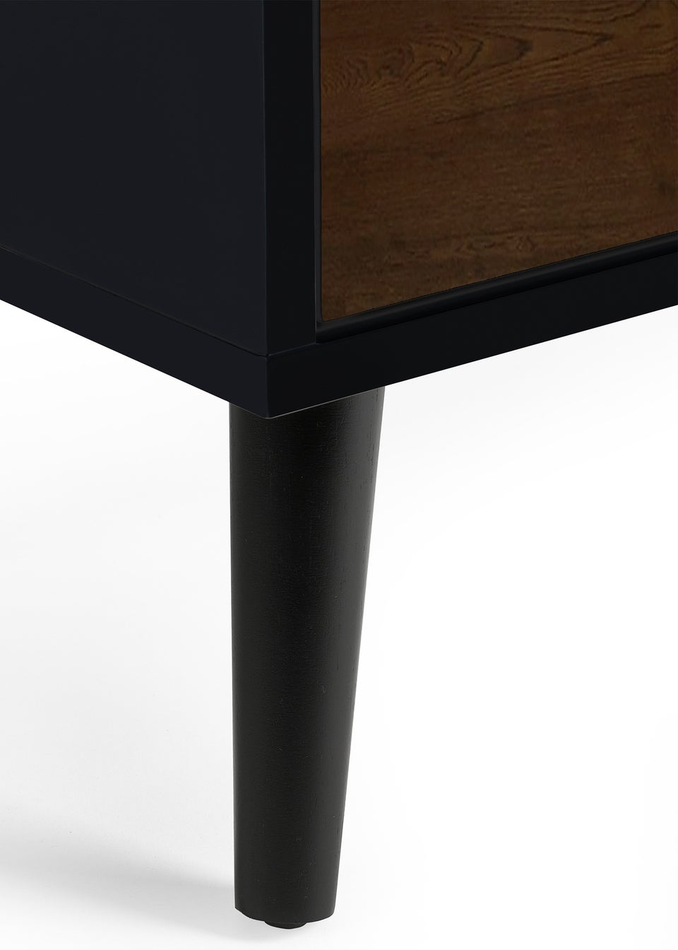 Julian Bowen Alba 5 Drawer Narrow Chest in Walnut and Black (120.5 x 45 x 40cm)