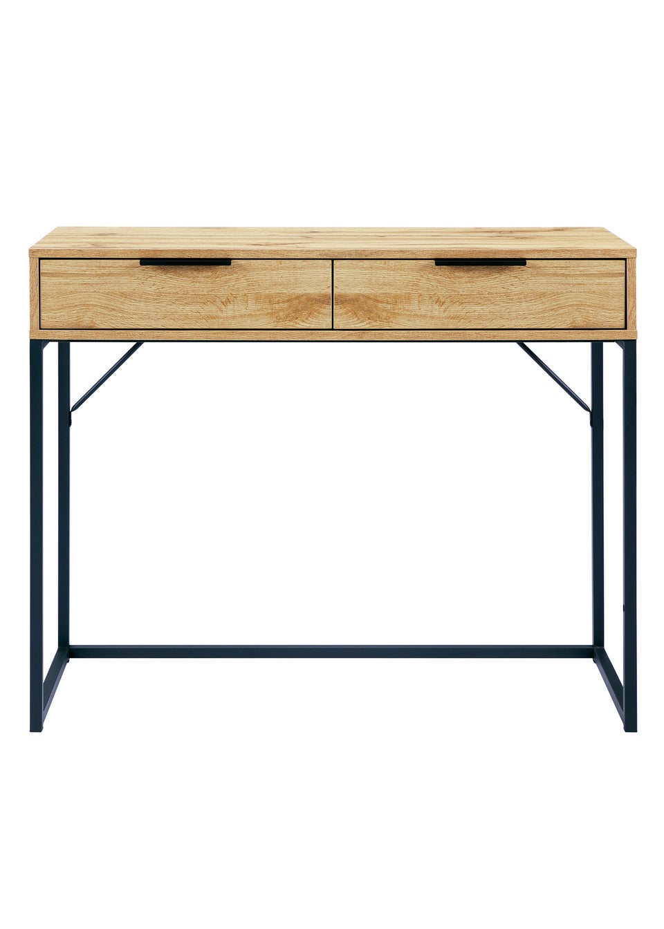 Julian Bowen Bali 2 Drawer Table in Light Oak (80 x 100 x 45cm)